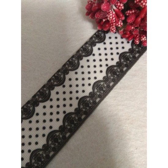 Лента репсовая с рисунком 40мм, цена за 1 м